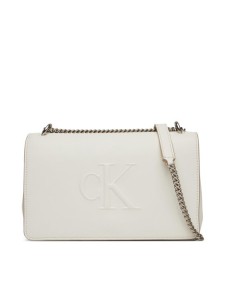 Calvin Klein Jeans Torebka Sculpted Ew Flap Conv Chain LV04K3035G Biały