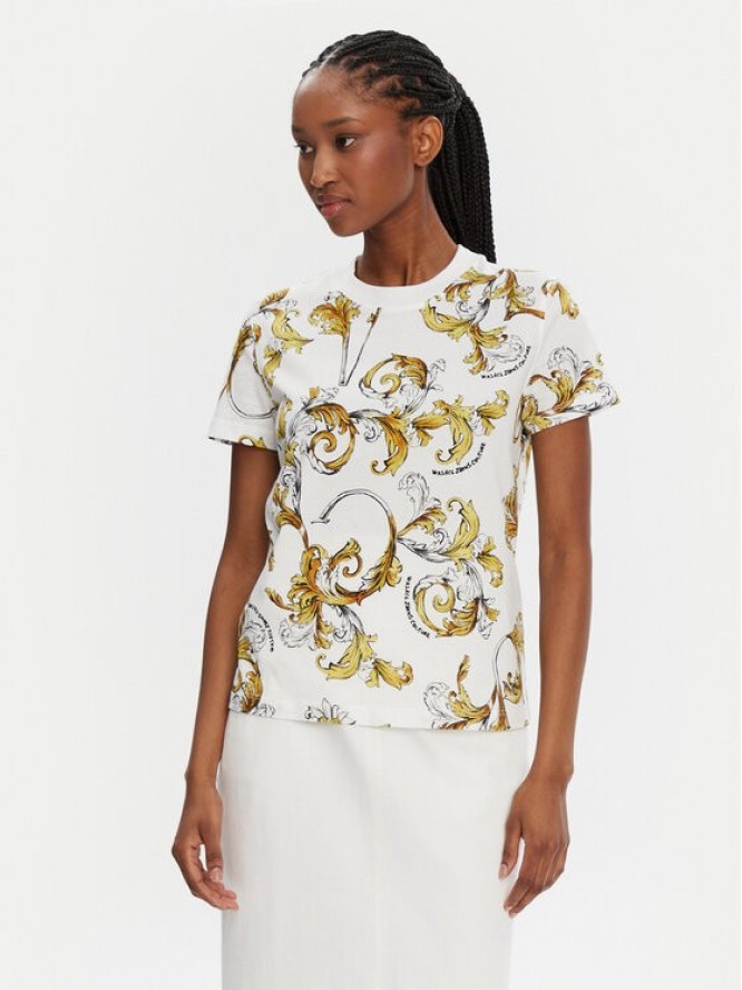 Versace Jeans Couture T-Shirt 78HAH613 Biały Regular Fit