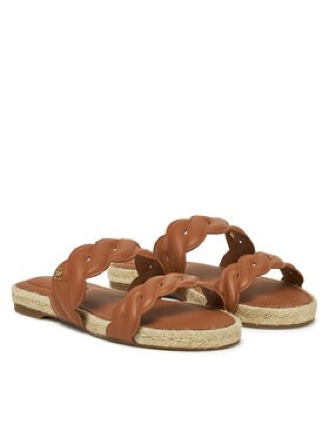 Tommy Hilfiger Espadryle Leather Rope Espadrille Mule FW0FW08503 Brązowy