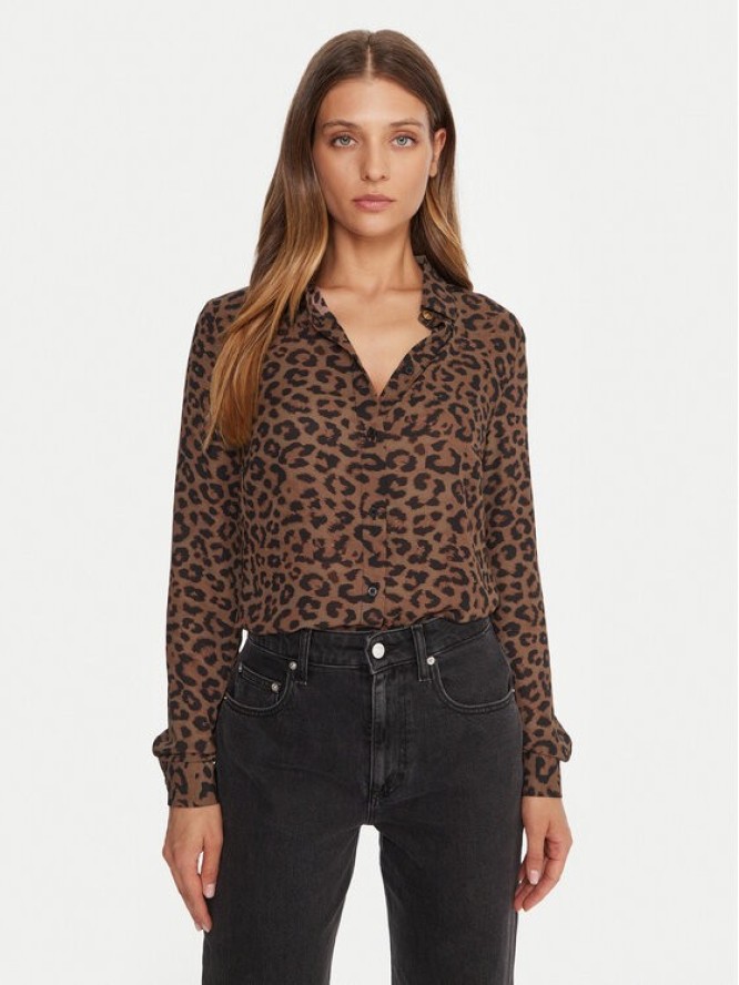 Guess Koszula W5BH73 WGLA2 Brązowy Regular Fit