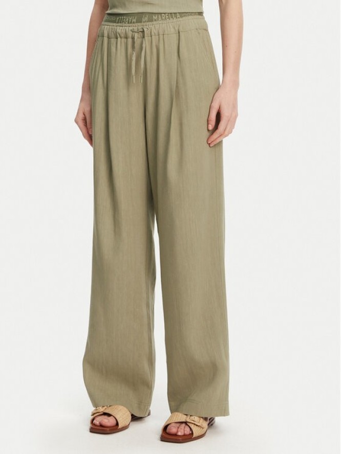 Marella Spodnie materiałowe Fred 2513131085 Zielony Wide Leg