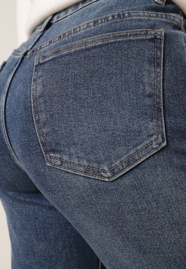 Niebieskie Szerokie Jeansy z Bawełną i Domieszką Wiskozy z Wysokim Stanem Crianise