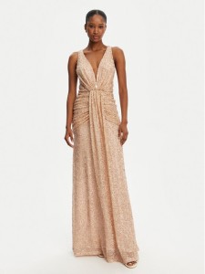 Babylon Sukienka wieczorowa S00887 Złoty Slim Fit