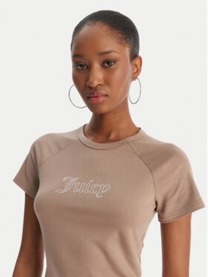 Juicy Couture T-Shirt Baby JCWCT126317 Beżowy Slim Fit