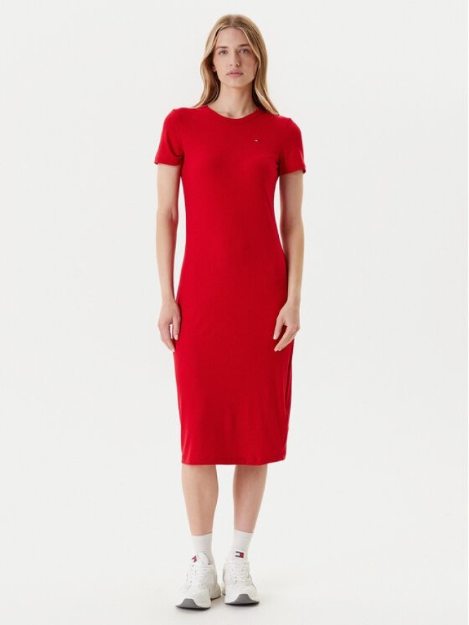 Tommy Jeans Sukienka codzienna DW0DW19721 Czerwony Slim Fit