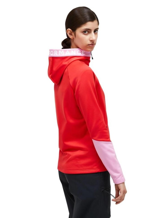Bluza Peak Performance damska Rider Zip Hood czerwona - M