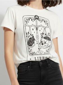 Bawełniana koszulka z nadrukiem - biały