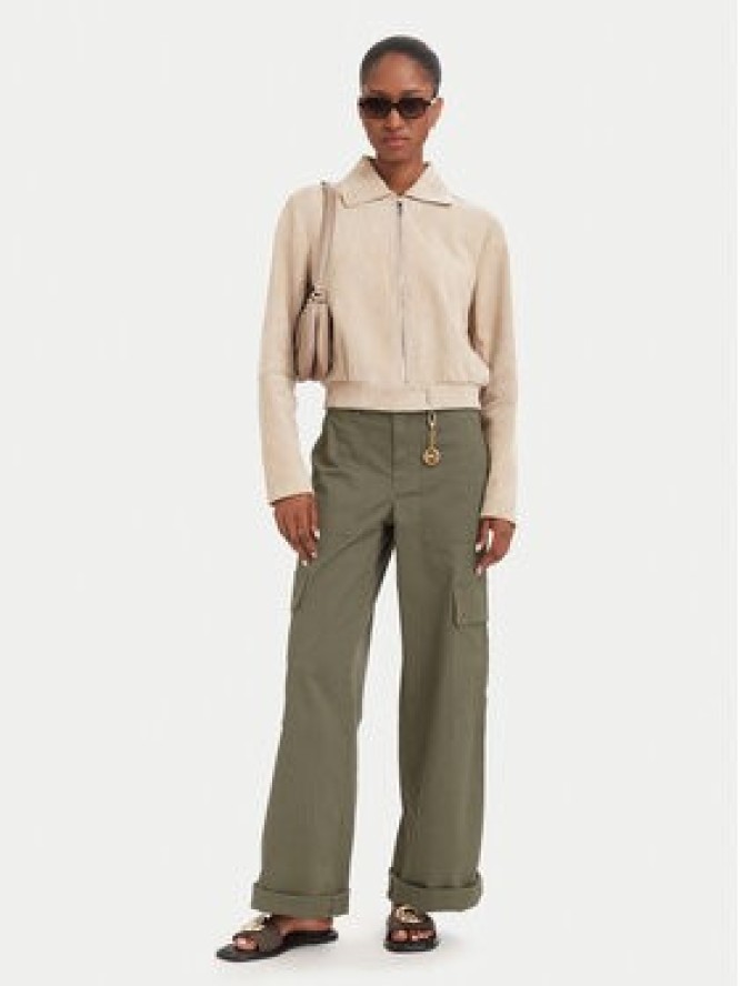 MICHAEL Michael Kors Spodnie cargo MT631013X6 Beżowy ciemny Wide Leg