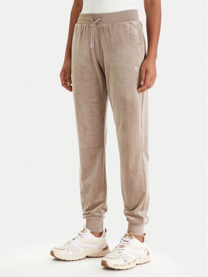 Guess Spodnie dresowe V3BB27 K0232 Beżowy Regular Fit