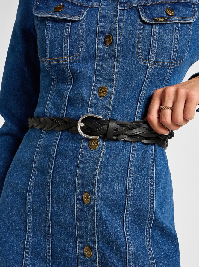 LEE DAMSKI PASEK LEE BRAIDED BELT BLACK 112351438