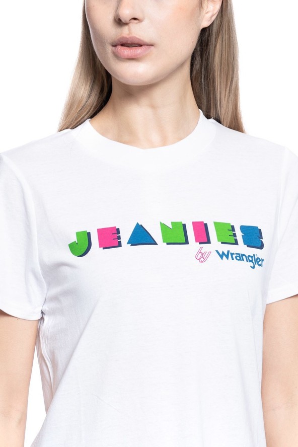 T-SHIRT DAMSKI WRANGLER HIGH RIB REGULAR TEE WHITE W7N9EVX12 112131988
