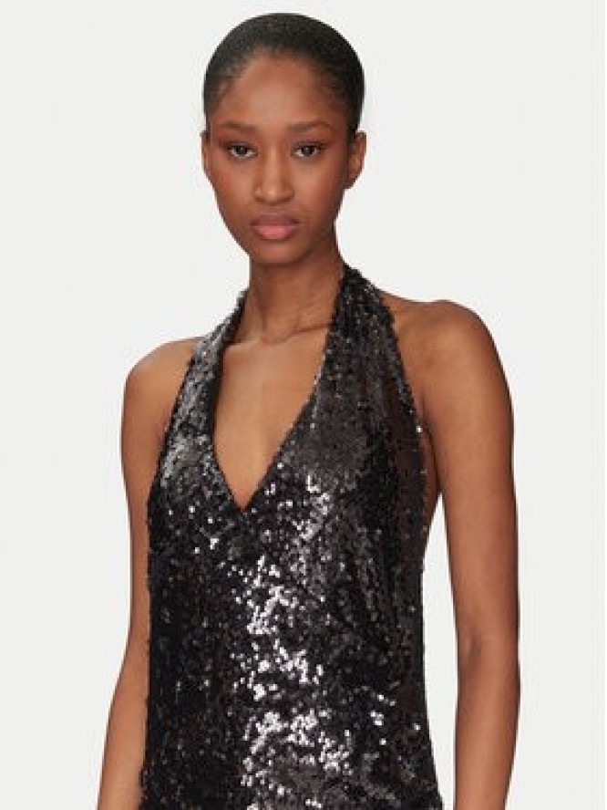 Haveone Sukienka koktajlowa AGE-M104 Czarny Regular Fit