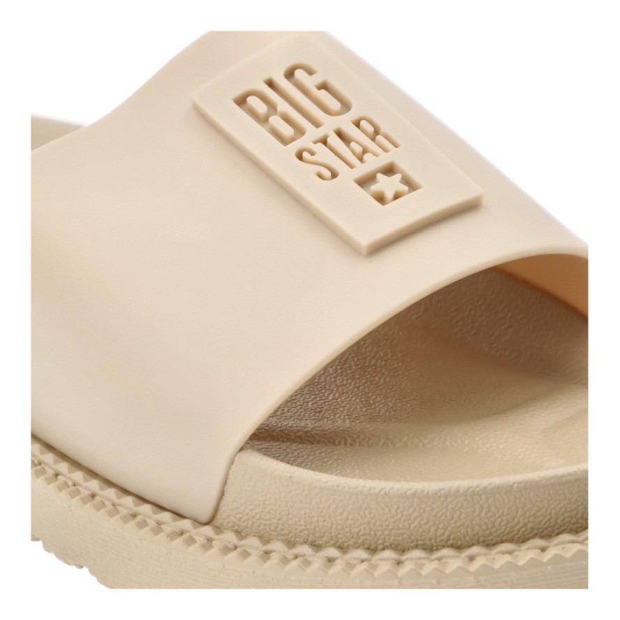 Beżowe Klapki Big Star Wygodne Wsuwane Obuwie Damskie