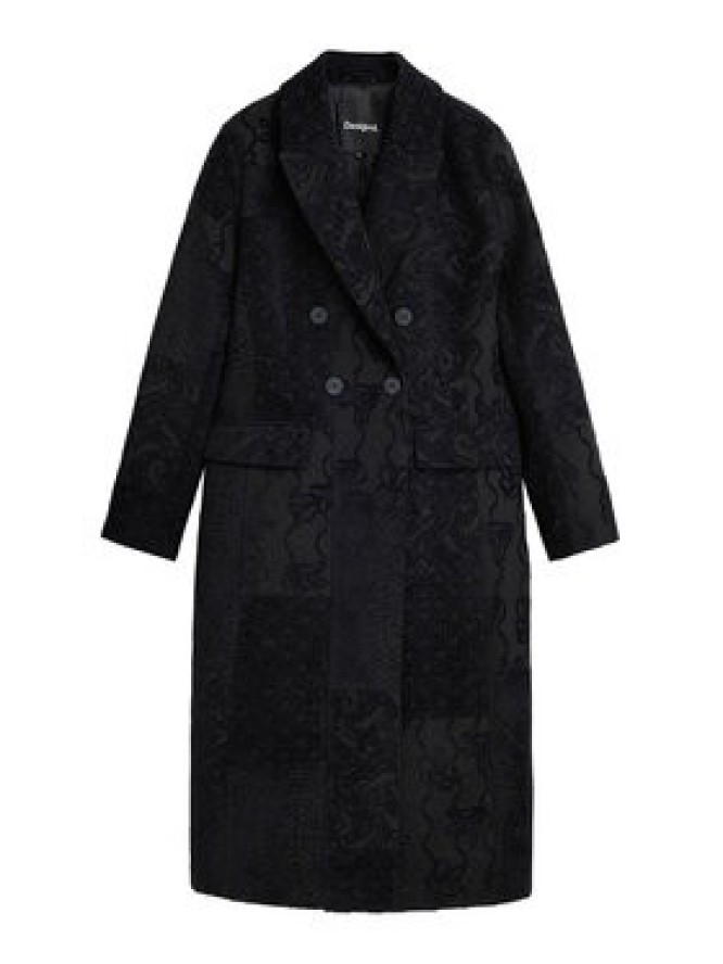 Desigual Płaszcz przejściowy Patch 25WWEW16 Czarny Regular Fit