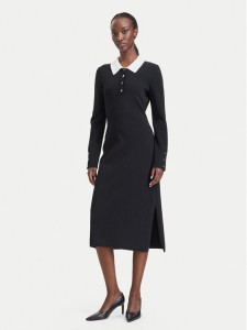 KARL LAGERFELD Sukienka dzianinowa B4W13054 Czarny Regular Fit