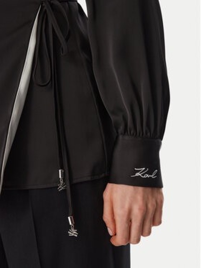 KARL LAGERFELD Bluzka B4W11016 Czarny Regular Fit