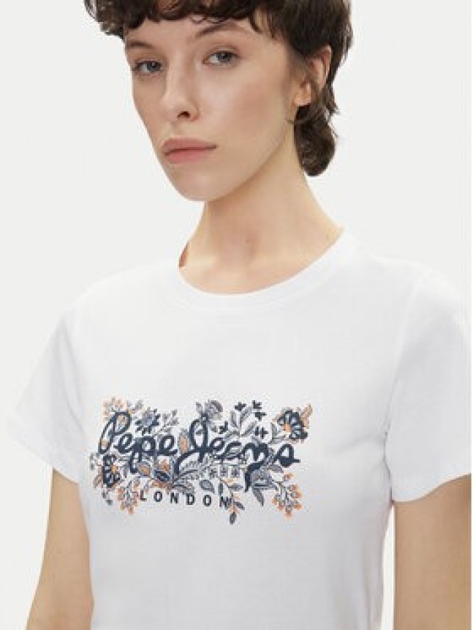 Pepe Jeans T-Shirt Rosalind PL506034 Biały Regular Fit