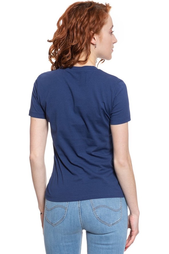 LEE T SHIRT DAMSKI SLIM LOGO TEE BLUEPRINT L43KEHLH 112109663