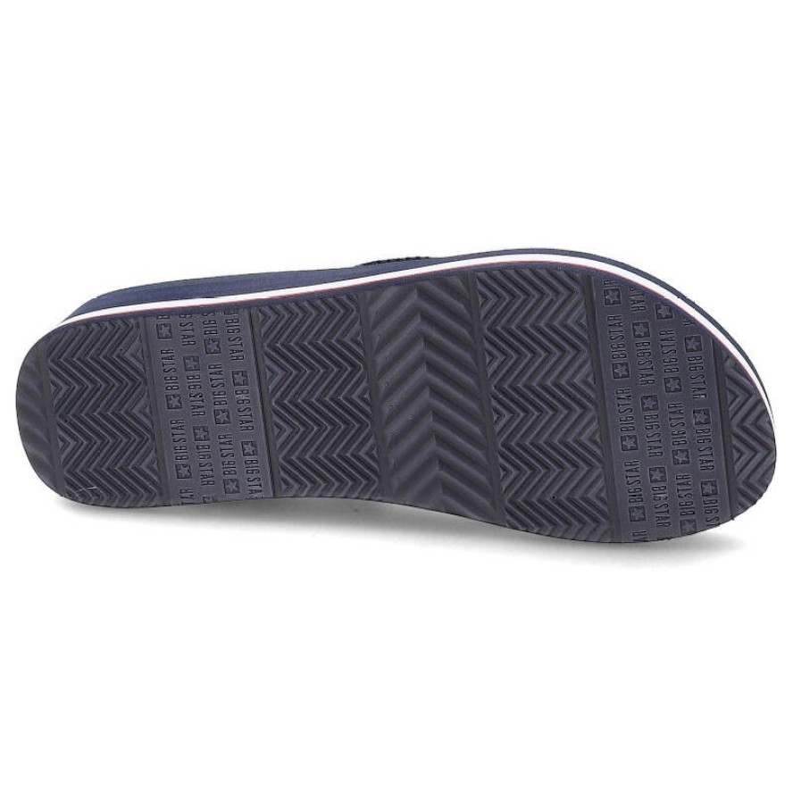 Granatowe Japonki Big Star Wsuwane Obuwie Damskie