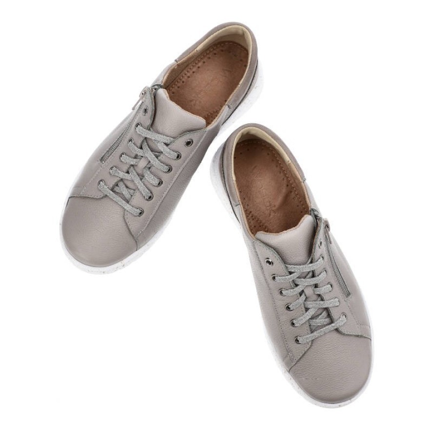 Szare Półbuty Wasak Modne Obuwie Damskie