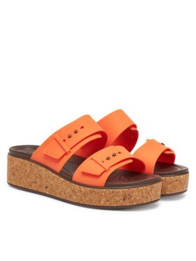 Crocs Klapki Brooklyn Cork Buckle 211252 Pomarańczowy