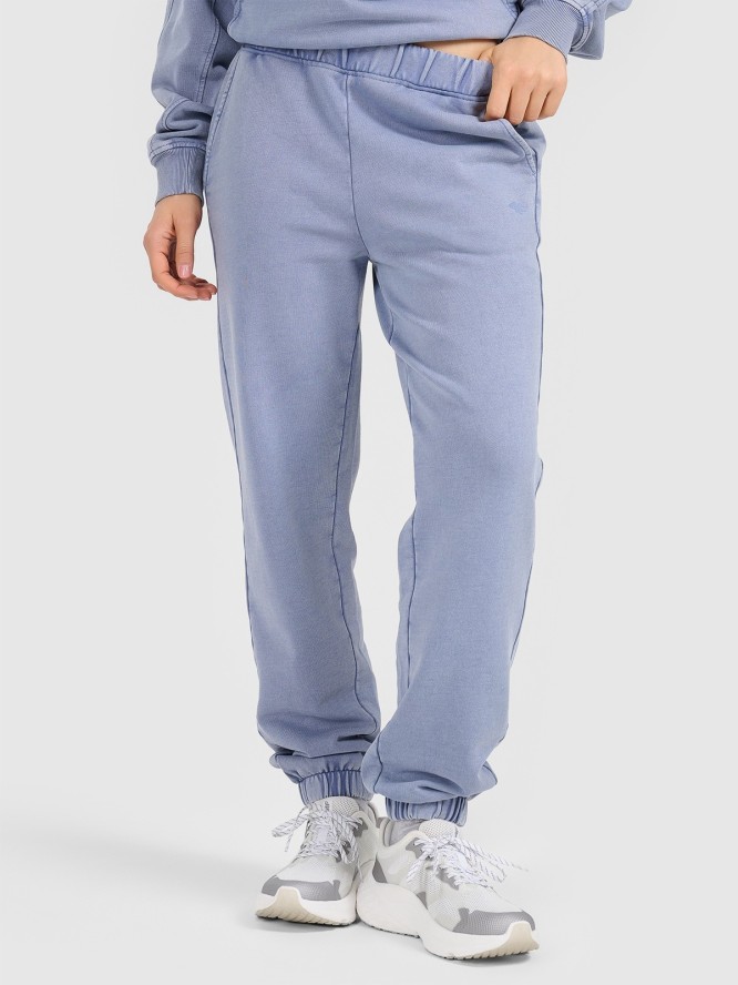 4F Spodnie dresowe joggery damskie - niebieskie M