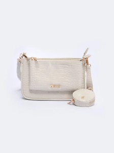 Torebka damska multibag o strukturze krokodyla kremowa Uteri 102