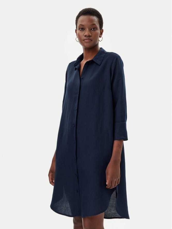Tom Tailor Sukienka koszulowa 1045771 Granatowy Relaxed Fit