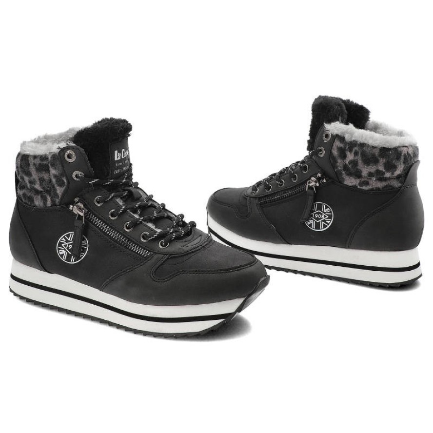 Czarne Botki Lee Cooper Ocieplane Buty Damskie