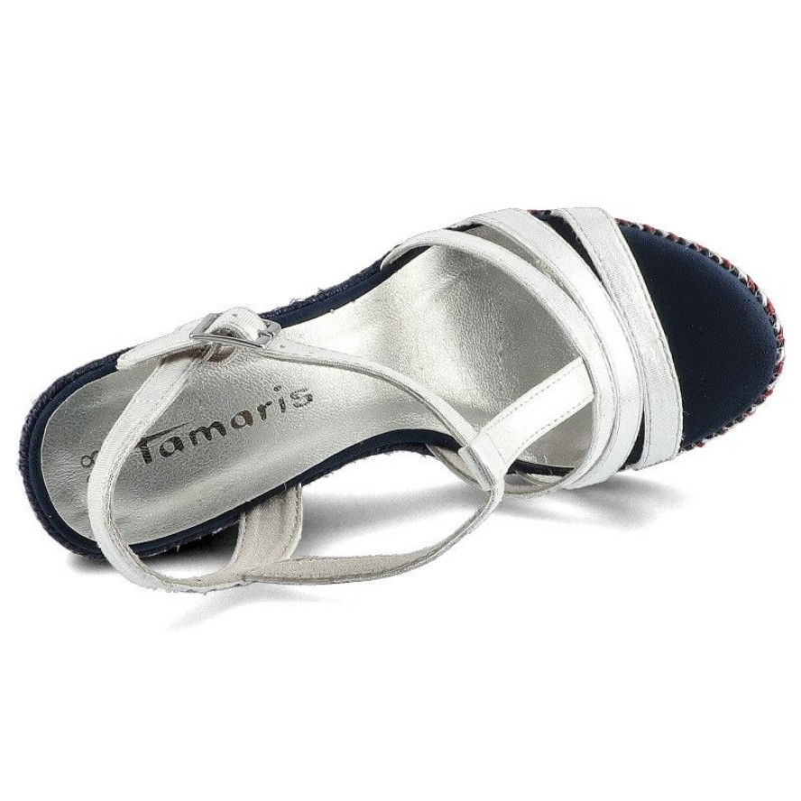 Białe Sandały Tamaris Damskie Buty Na Koturnie