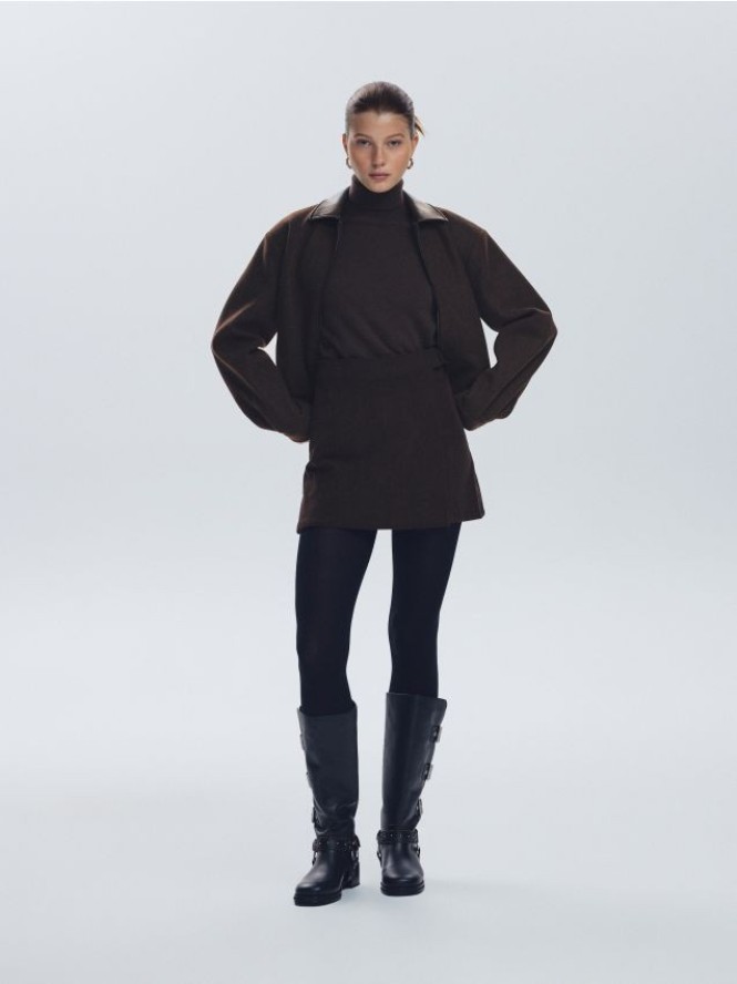 Marynarka na zamek - ciemnobrązowy