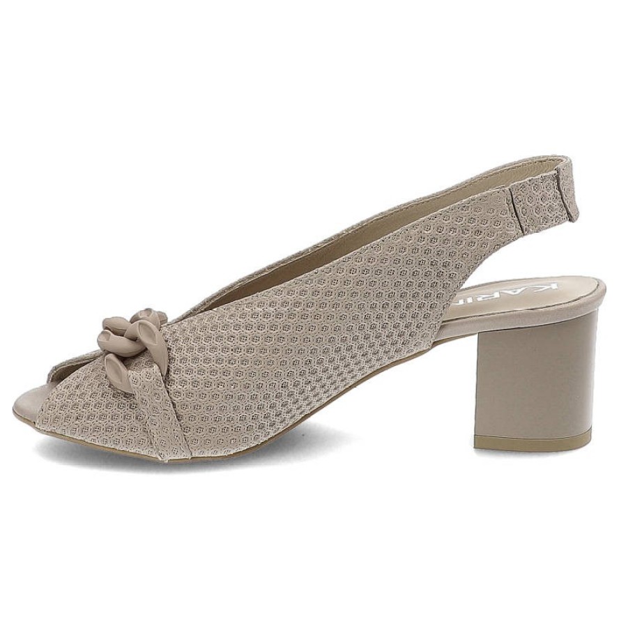 Beżowe Sandały Karino Eleganckie Buty Damskie Na Obcasie