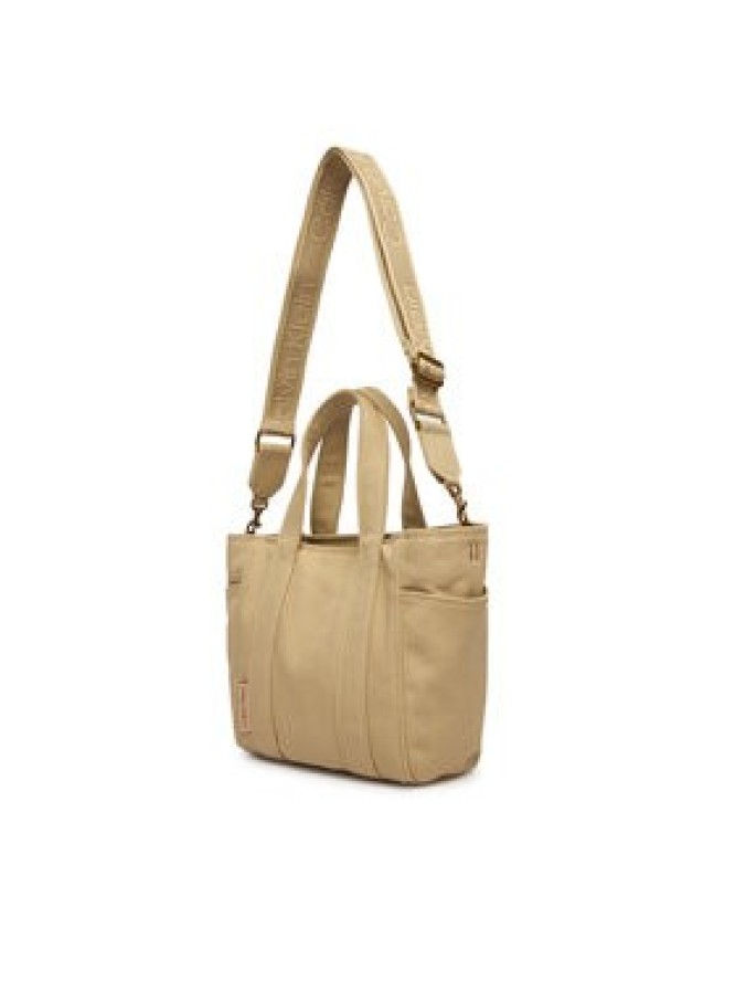 Calvin Klein Torebka Webbing Strap Canvas Small Tote LV04F3384G Beżowy