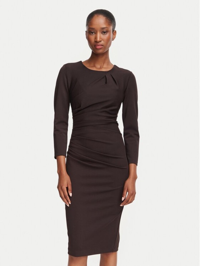Rinascimento Sukienka koktajlowa CFC0130273003 Brązowy Slim Fit