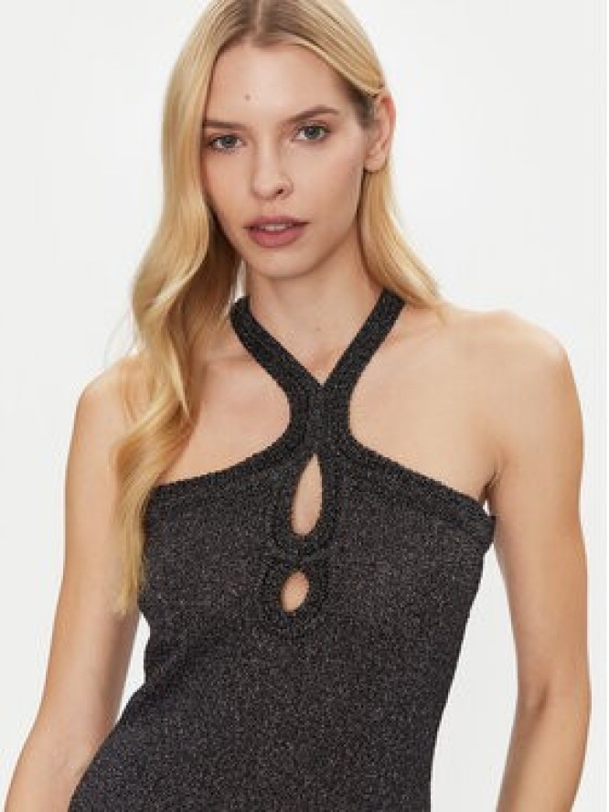 Simona Corsellini Sukienka dzianinowa P25CPABO0401 Czarny Slim Fit