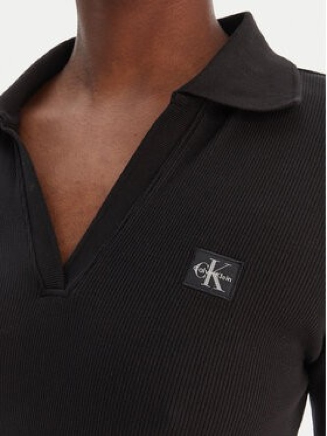 Calvin Klein Jeans Sukienka dzianinowa LV047E202G Czarny Slim Fit
