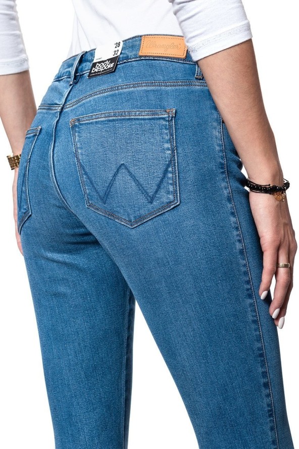 WRANGLER SKINNY DAMSKIE SPODNIE JEANSOWE SOFT WORN W28KJE12P 112128280