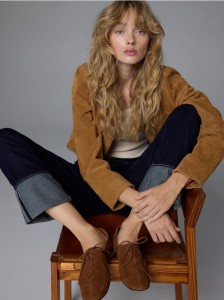 Skórzane loafersy z wiązaniem - brązowy