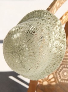 Ażurowy kapelusz bucket - jasnozielony