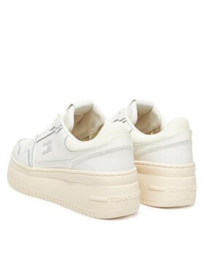Tommy Jeans Sneakersy Tjw Retro Basket Flatform EN0EN02840 Écru