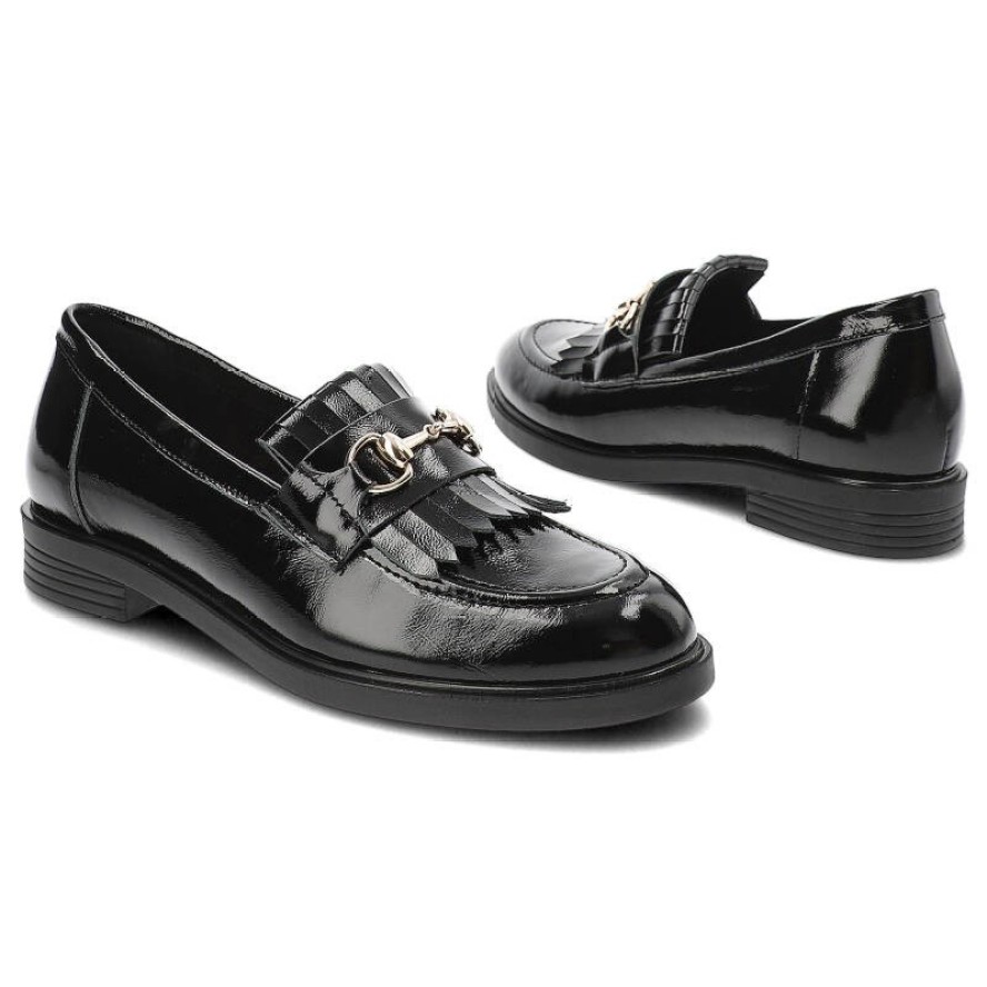 Czarne Mokasyny Armodo Eleganckie Obuwie Damskie