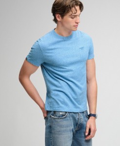 superdry T-shirt Essential Serif Logo haft – krój slim, 100% bawełna organiczna