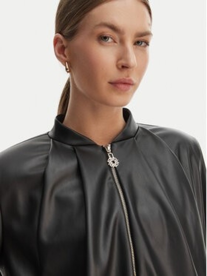Rinascimento Kurtka z imitacji skóry CFC0127530003 Czarny Relaxed Fit