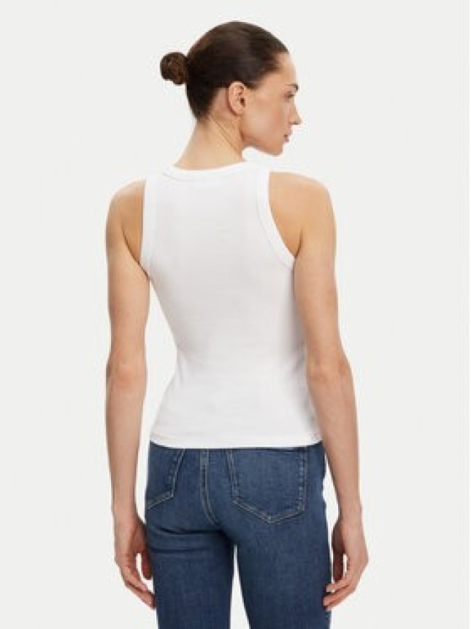 Calvin Klein Jeans Top Monologo J20J225301 Biały Slim Fit