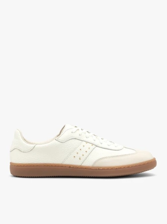 Kremowe damskie półbuty sznurowane