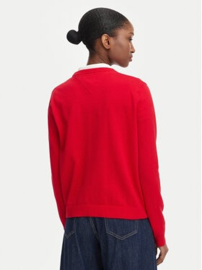 Tommy Jeans Sweter Essential DW0DW19888 Czerwony Regular Fit