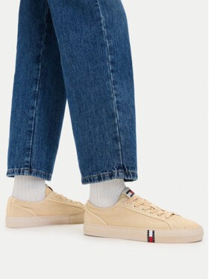Tommy Jeans Tenisówki Archive Vulc Y2K Washed Canvas EN0EN02957 Beżowy