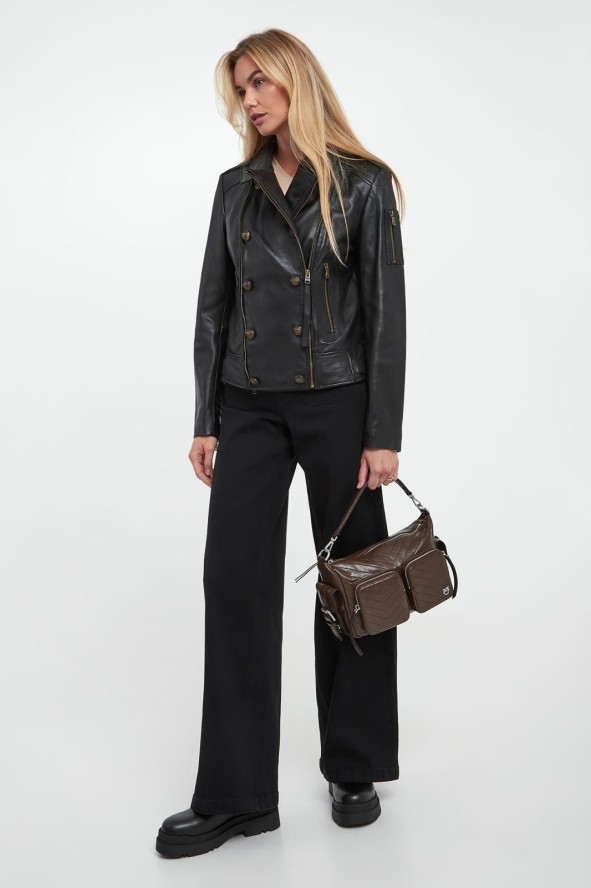 Kurtka damska skórzana ramoneska AERONAUTICA MILITARE