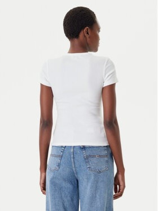 Tommy Jeans T-Shirt Badge DW0DW17881 Biały Slim Fit