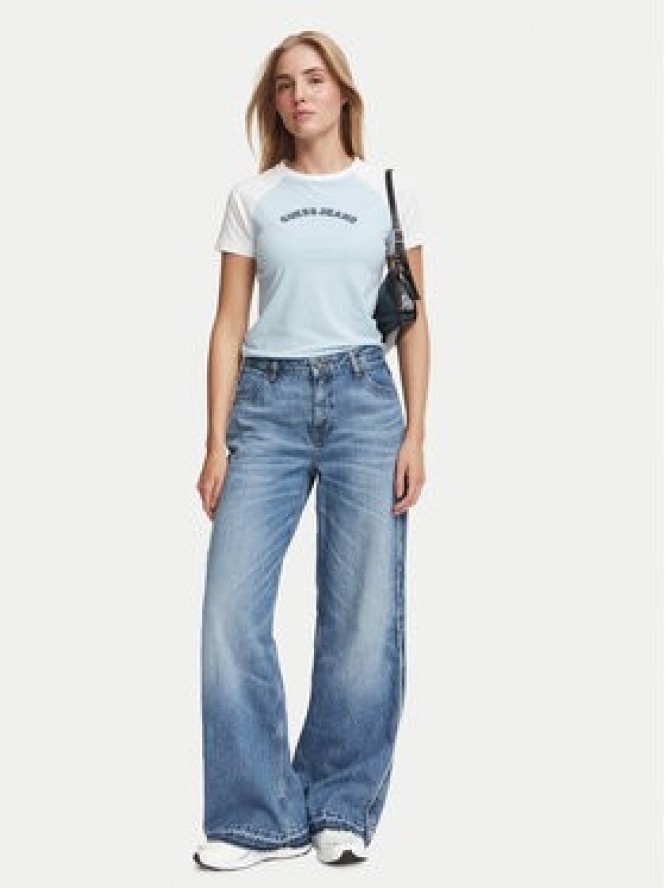 Guess Jeans Jeansy W6BA18 D1795 Niebieski Wide Leg